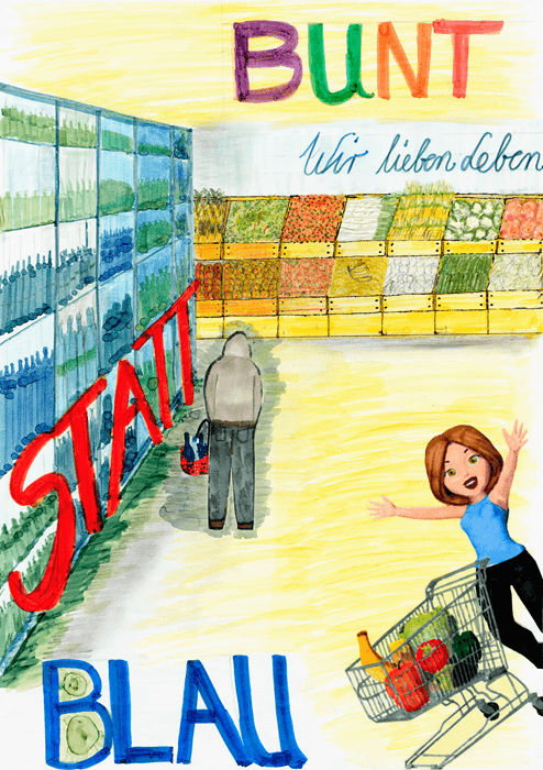 Motivbild Kampagne "bunt statt blau"