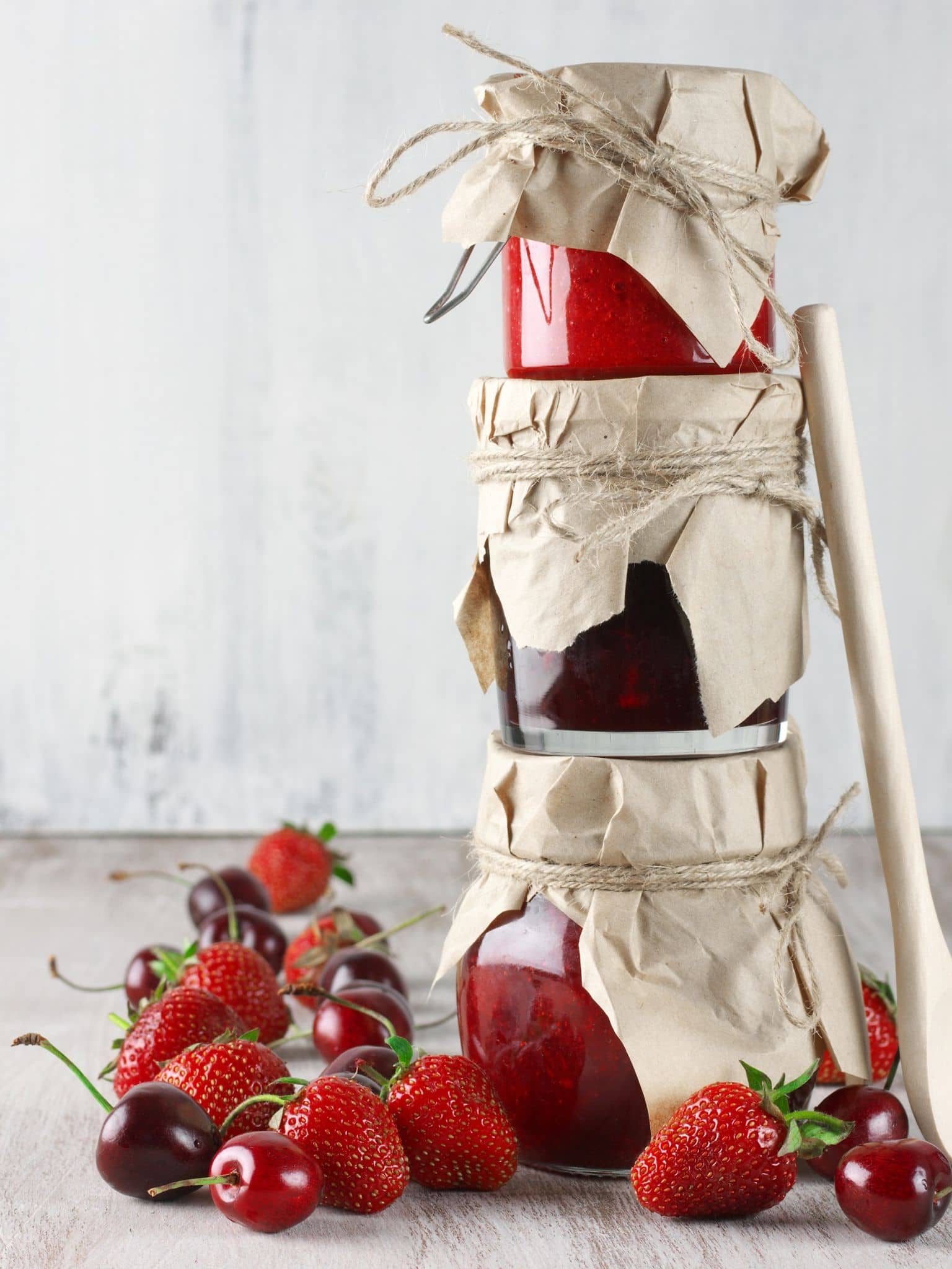 Gestappelte Marmeladengläser