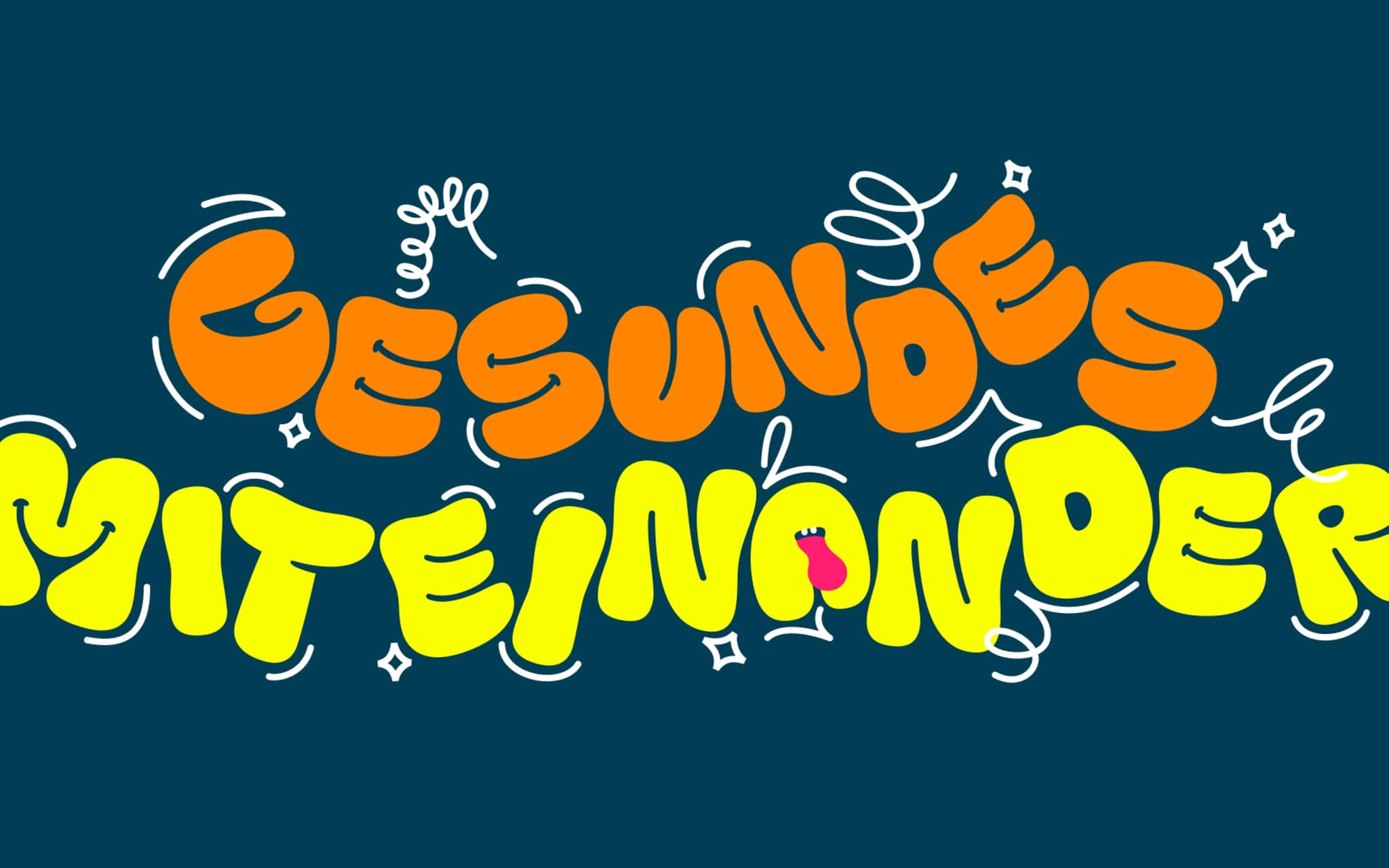 Aufschrift "gesundes Miteinander" gestaltet mit DAK Smiling Letters