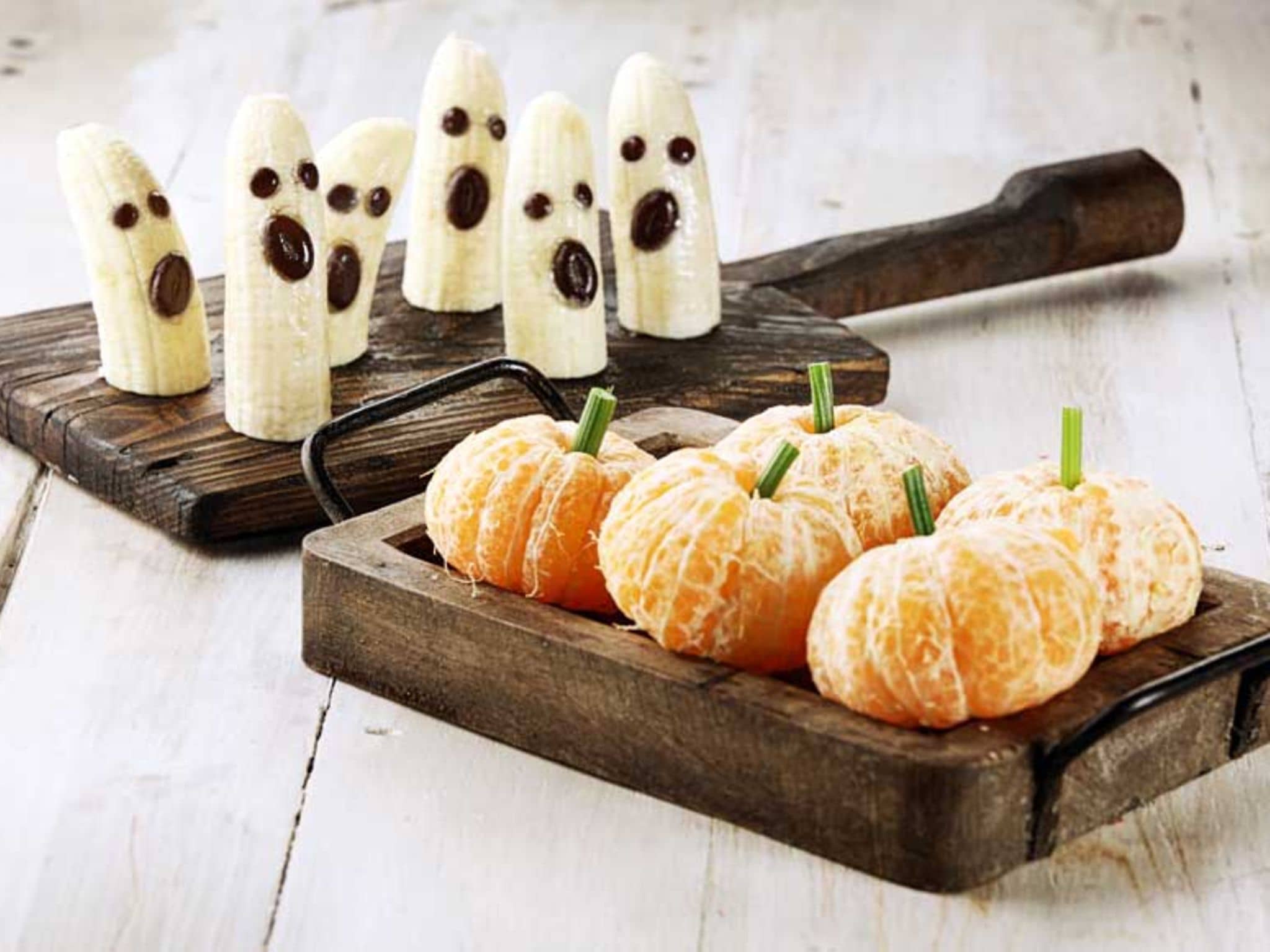 Bananengeister und Mini-Kürbisse aus Mandarinen