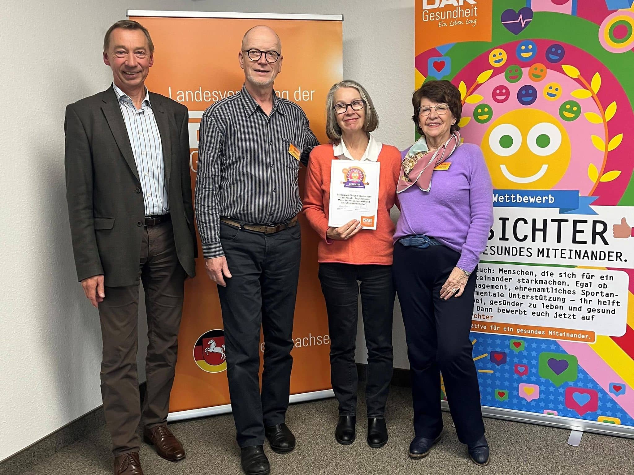 Sonderpreis Pflege „Miteinander gesund leben“ in Niedersachsen beim Wettbewerb Gesichter für ein gesundes Miteinander
