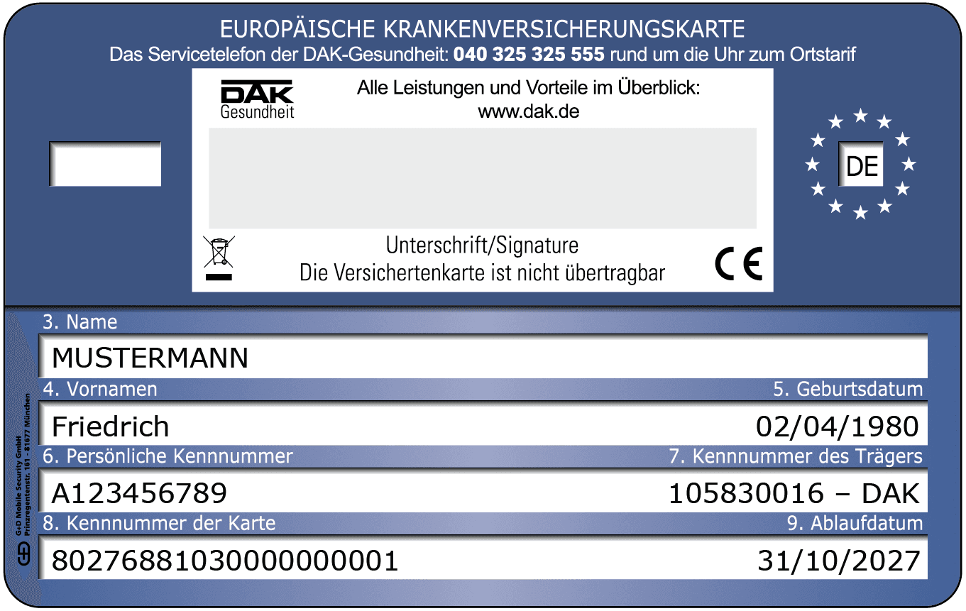 European Health Insurance Card EHIC