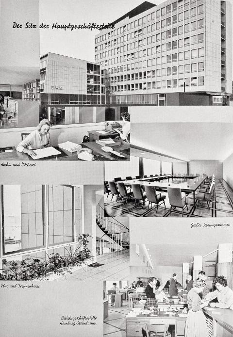 Bild: Collage aus Eindrücken der Hauptgeschäftsstelle Steindamm 1958