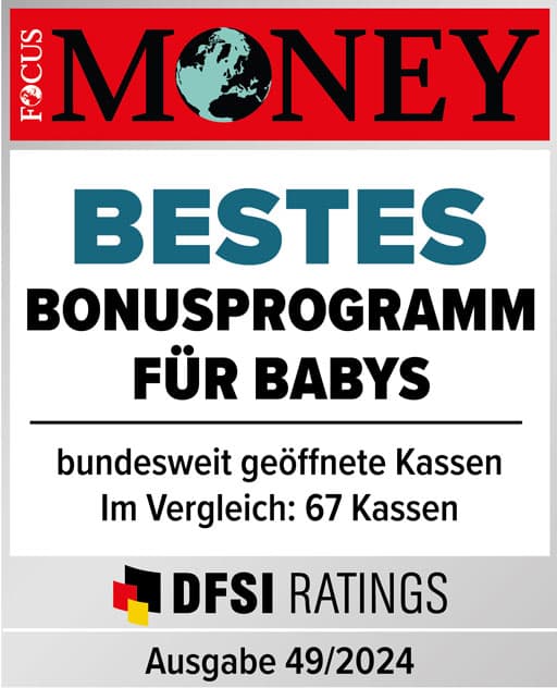 Auszeichnung: Siegel von Focus Money für das beste Bonusprogramm für Babys.