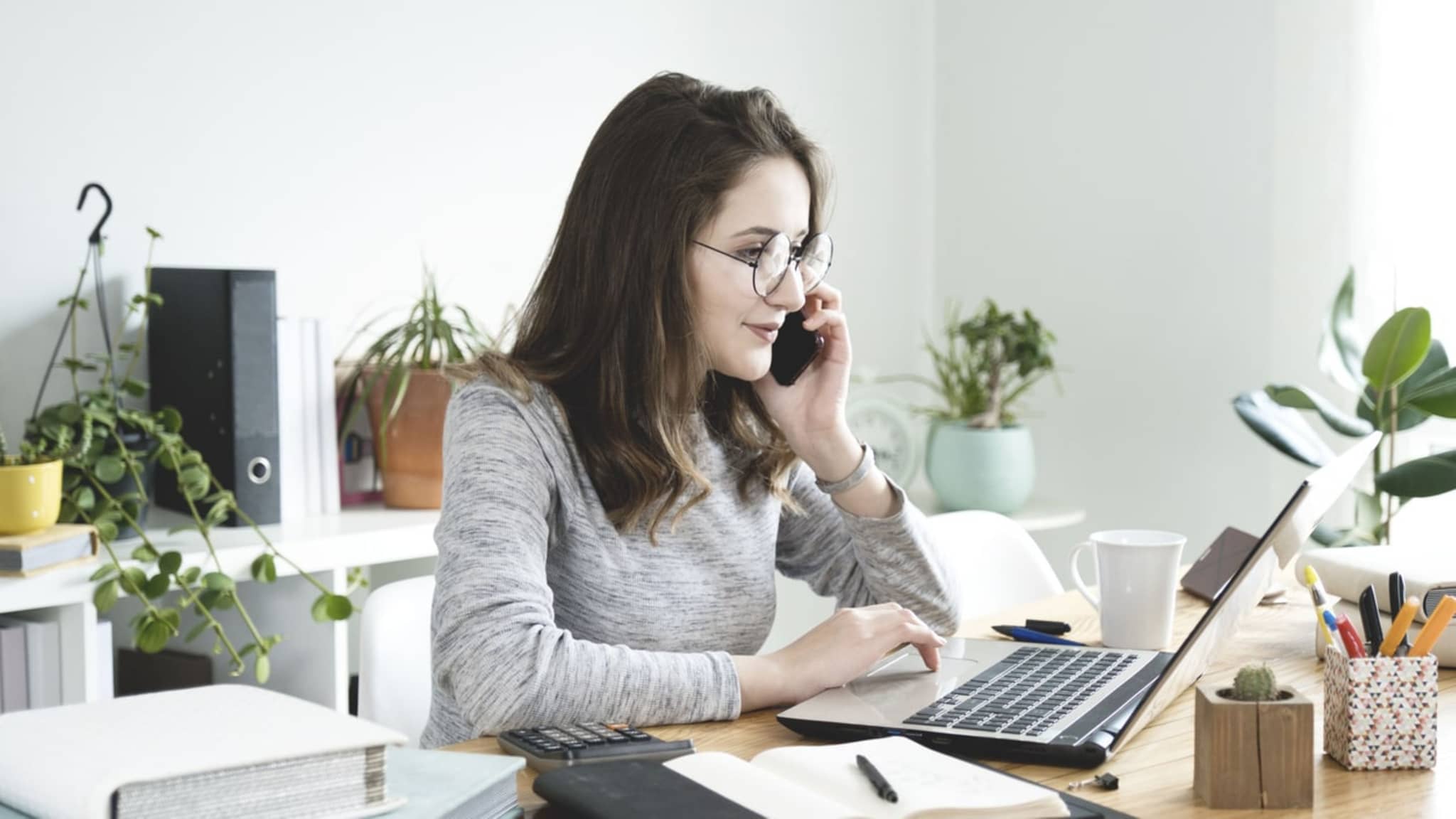 Chefin im Home Office