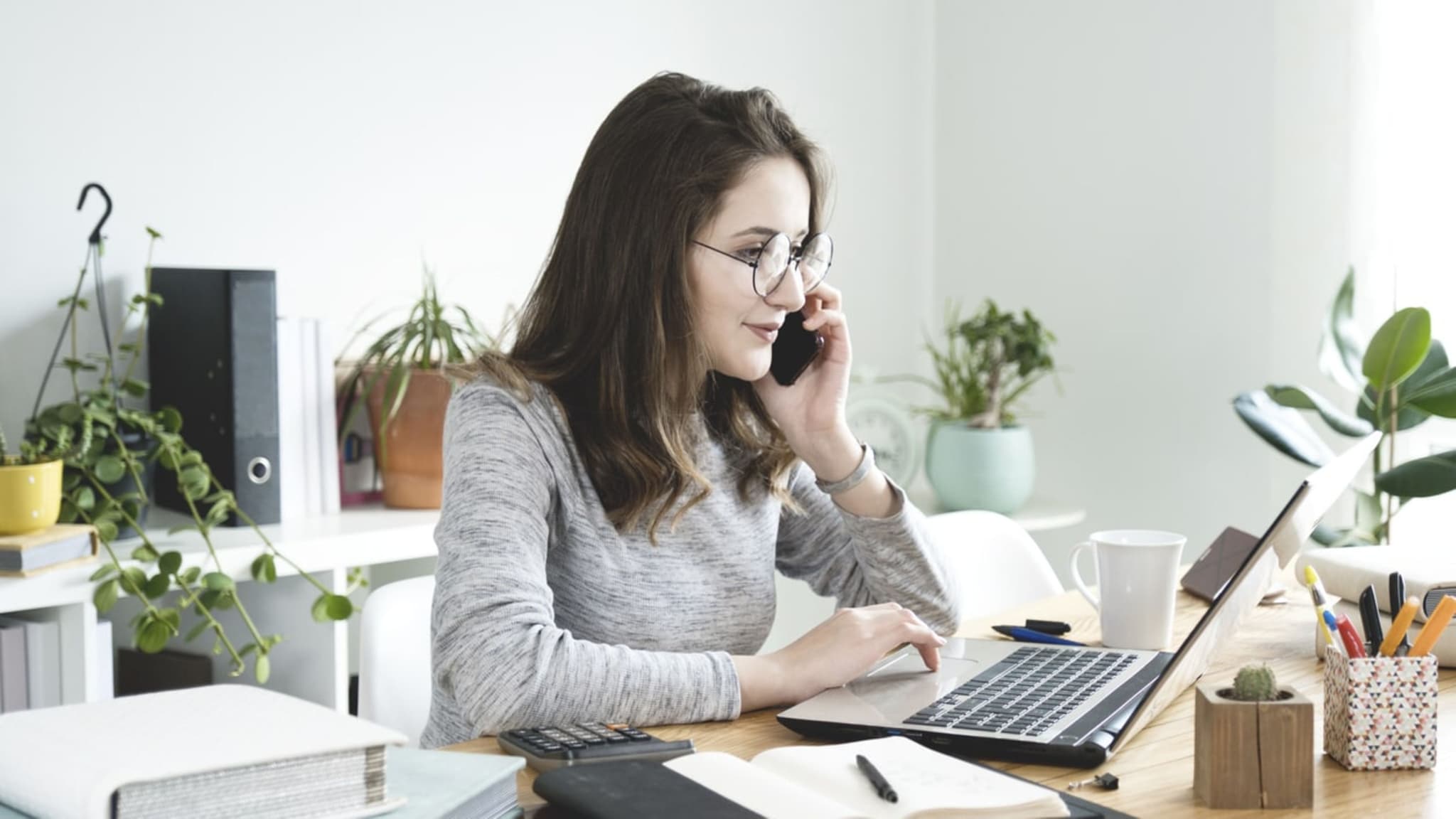 Chefin im Home Office