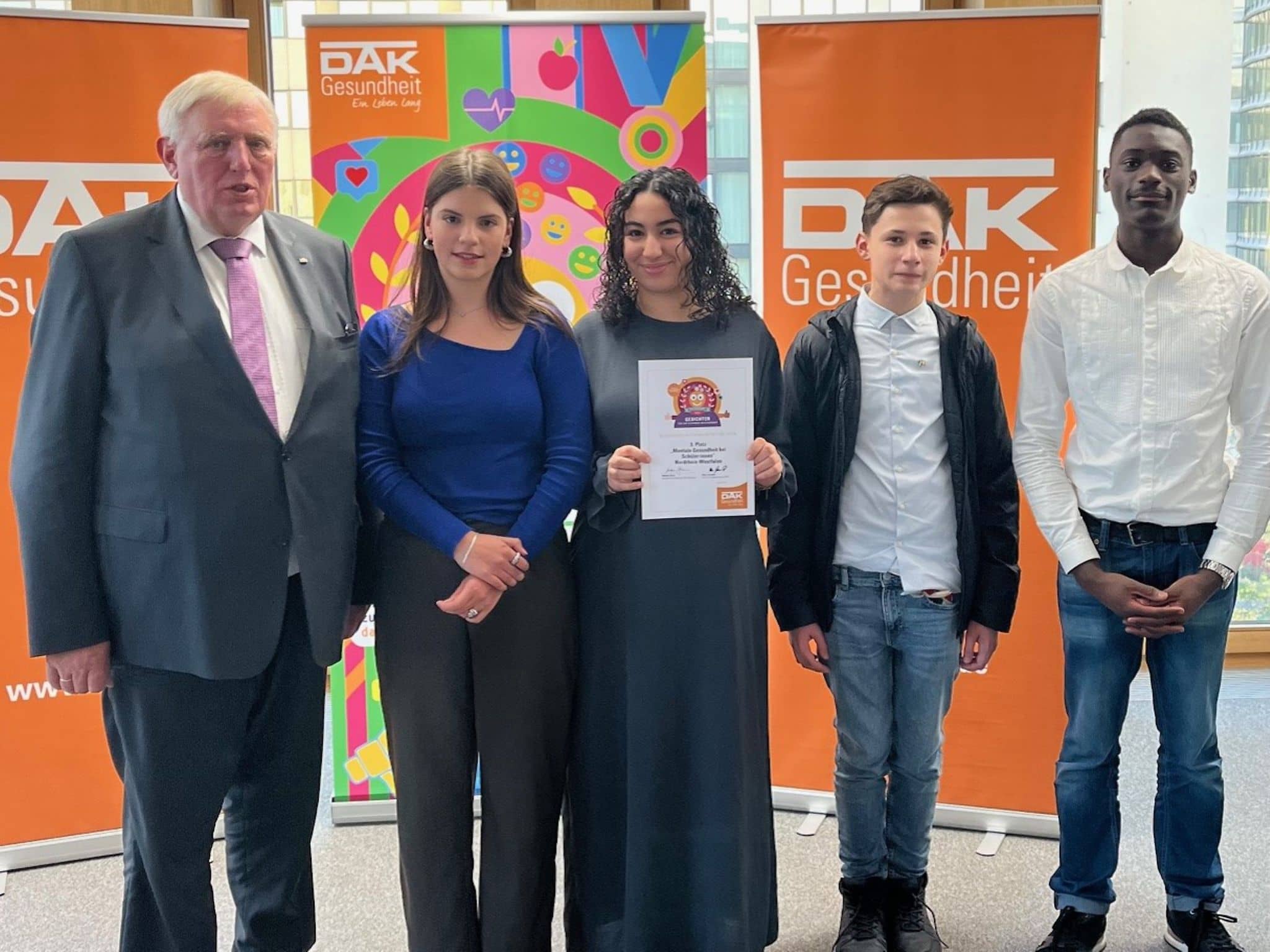 Platz 3 in Nordrhein-Westfalen beim DAK-Wettbewerb Gesichter für ein gesundes Miteinander 2024.